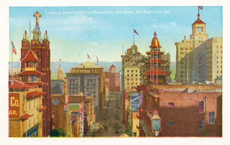 Guardando California Street da Chinatown, San Francisco, California (foto a colori) da American Photographer