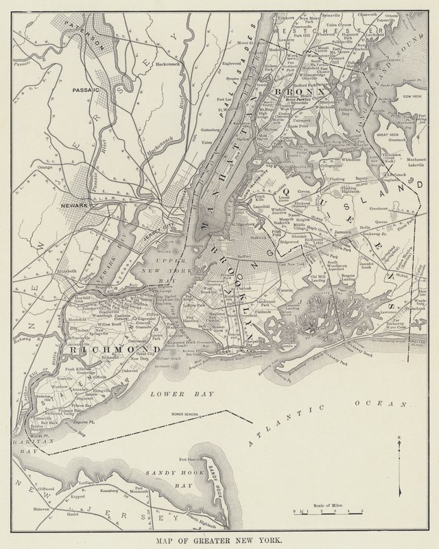 Mappa della Grande New York (foto in bianco e nero) da American Photographer