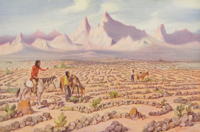 Labirinto mistico degli indiani del Mojave, vicino a Needles, California (foto a colori) da American Photographer