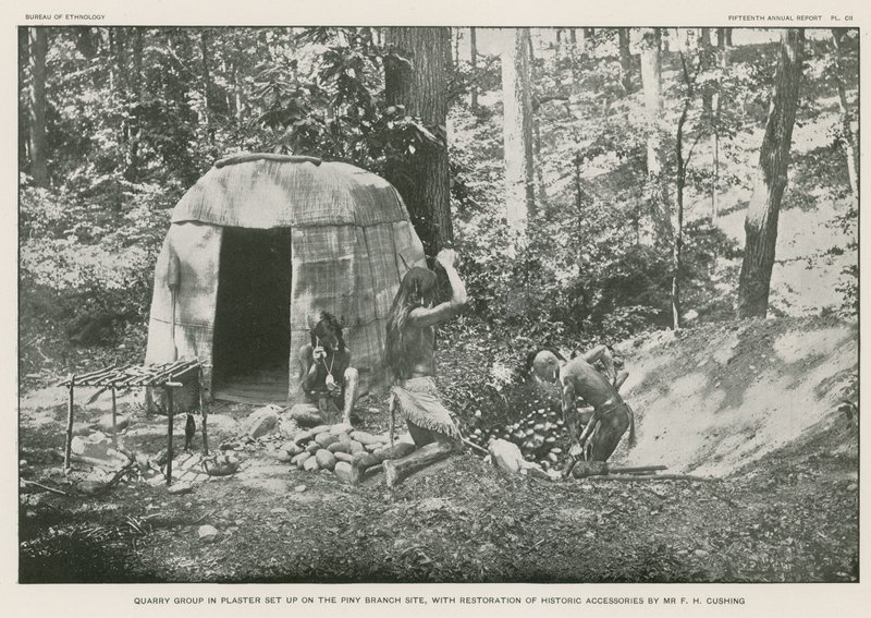 Gruppo di cava in gesso allestito sul sito di Piny Branch da American Photographer