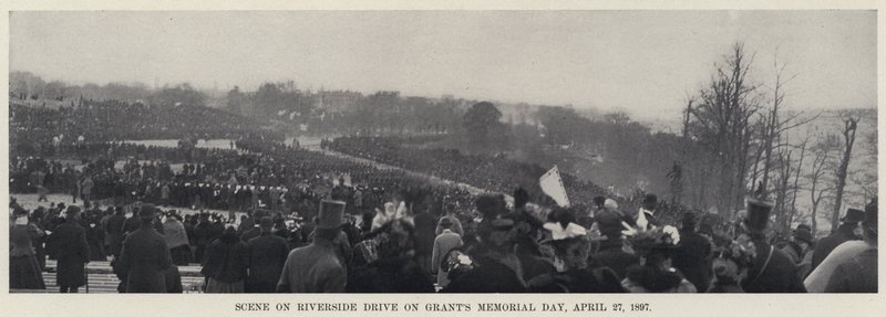 Scena su Riverside Drive nel giorno del Memoriale di Grant, 27 aprile 1897 (foto in bianco e nero) da American Photographer
