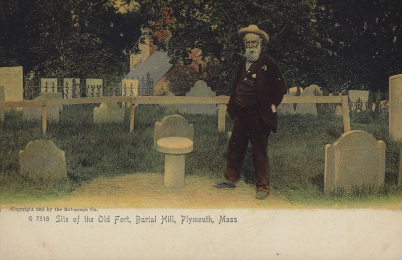Sito del vecchio forte, Burial Hill, Plymouth, Massachusetts (foto a colori) da American Photographer