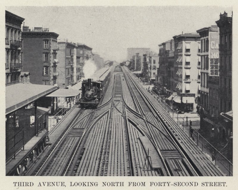 Terza Avenue, vista verso nord dalla Quarantaduesima Strada (foto in bianco e nero) da American Photographer