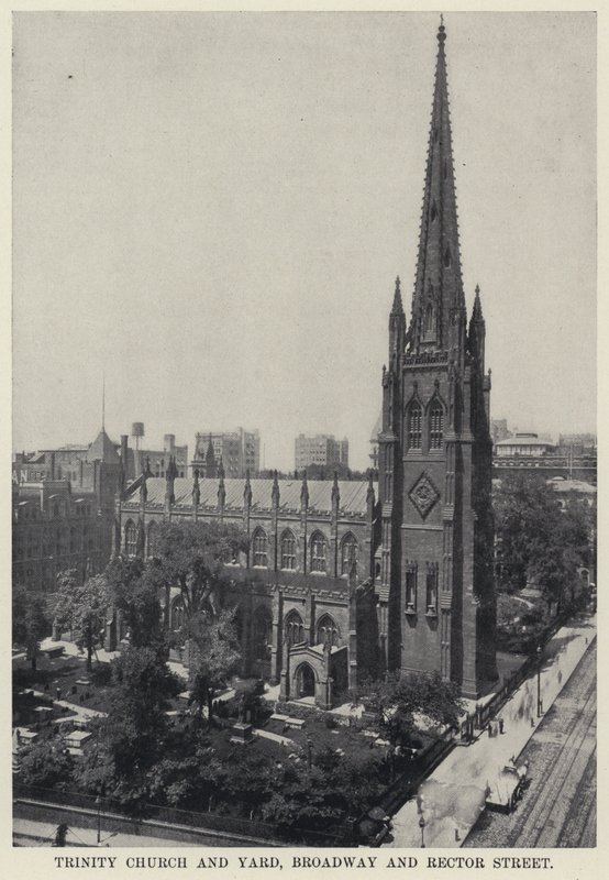 Trinity Church e Yard, Broadway e Rector Street da American Photographer