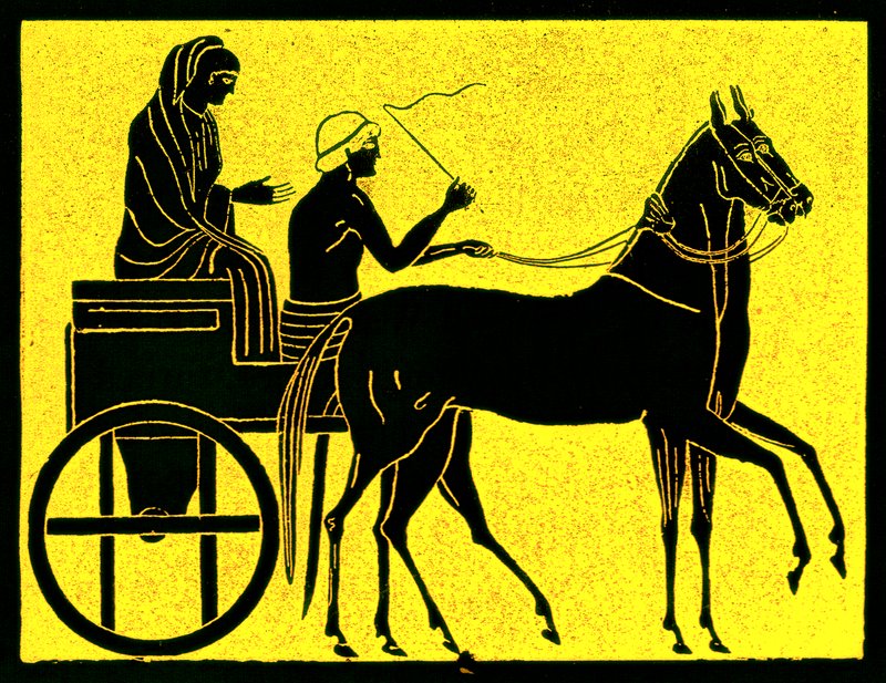 Un carro greco, illustrazione da History of Greece di Victor Duruy, pubblicato nel 1890 da American School