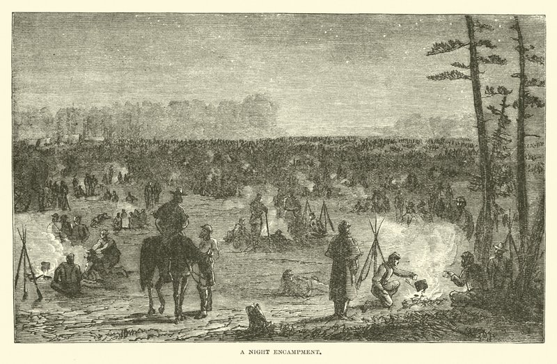 Un accampamento notturno, dicembre 1862 da American School