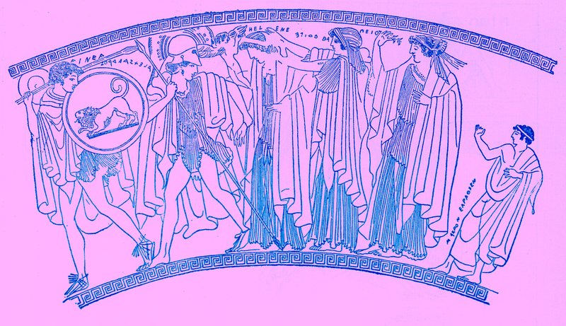 Rapimento di Elena, illustrazione da History of Greece di Victor Duruy, pubblicato 1890 da American School