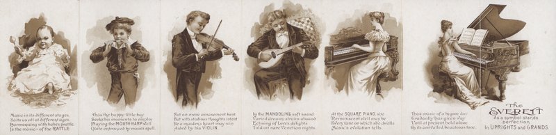 Pubblicità per pianoforti Everett da American School