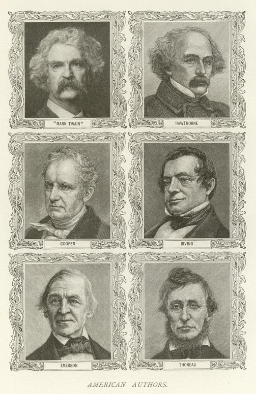 Autori americani, Mark Twain, Hawthorne, Cooper, Irving, Emerson, Thoreau da American School