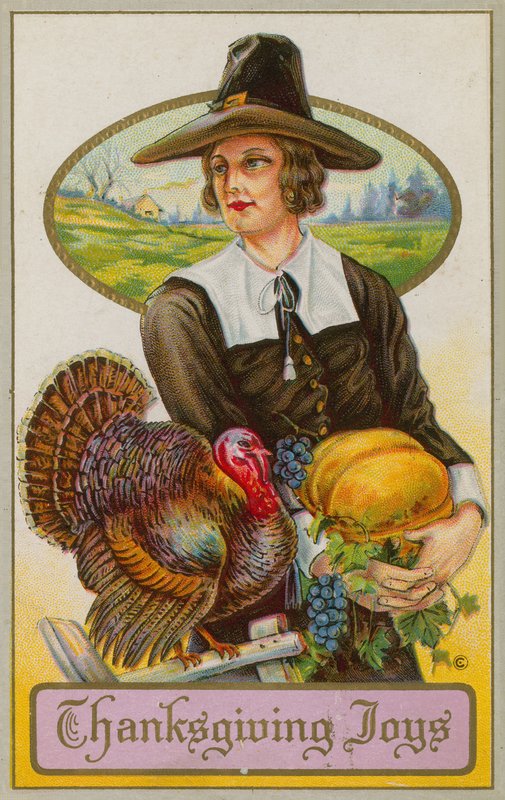 Cartolina del Giorno del Ringraziamento americano da American School