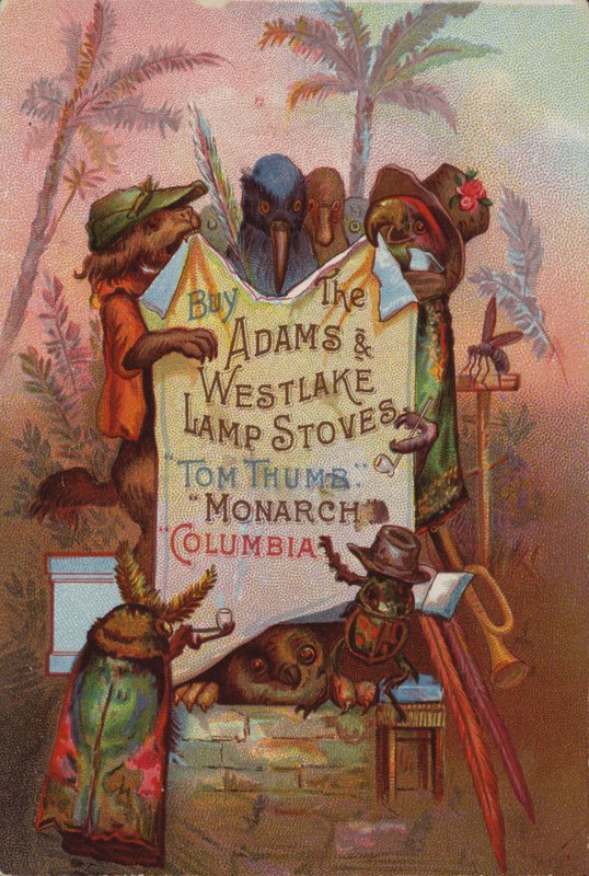 Animali che tengono un poster da American School