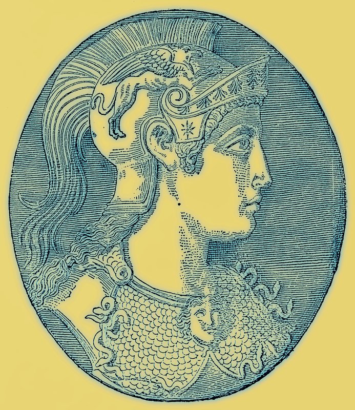 Atena, illustrazione da History of Greece di Victor Duruy, pubblicato nel 1890 da American School