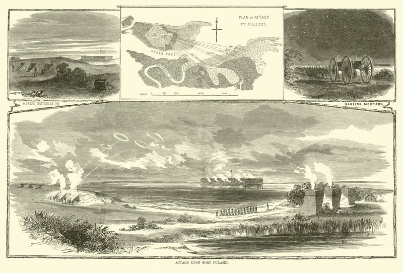 Attacco a Fort Pulaski, aprile 1863 da American School