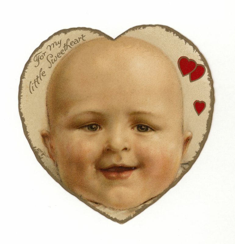Volto di bambino in un cuore da American School