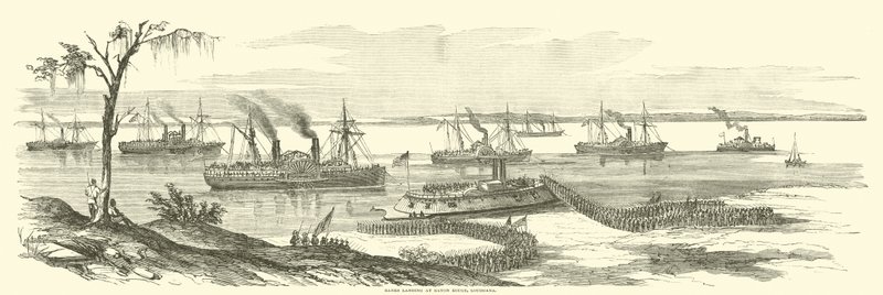 Sbarco di Banks a Baton Rouge, Louisiana, marzo 1863 da American School