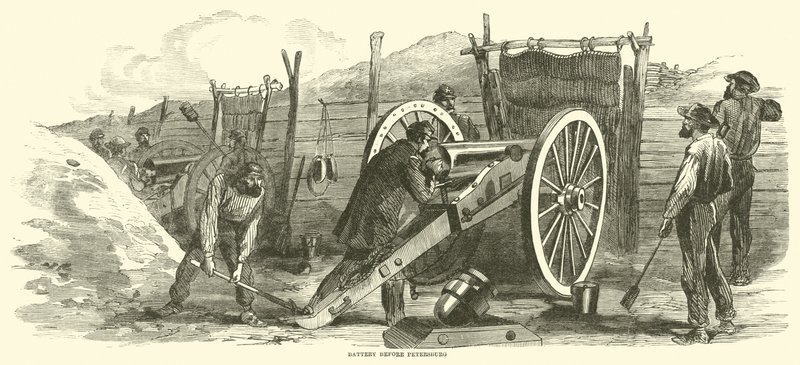 Batteria davanti a Petersburg, giugno 1864 da American School