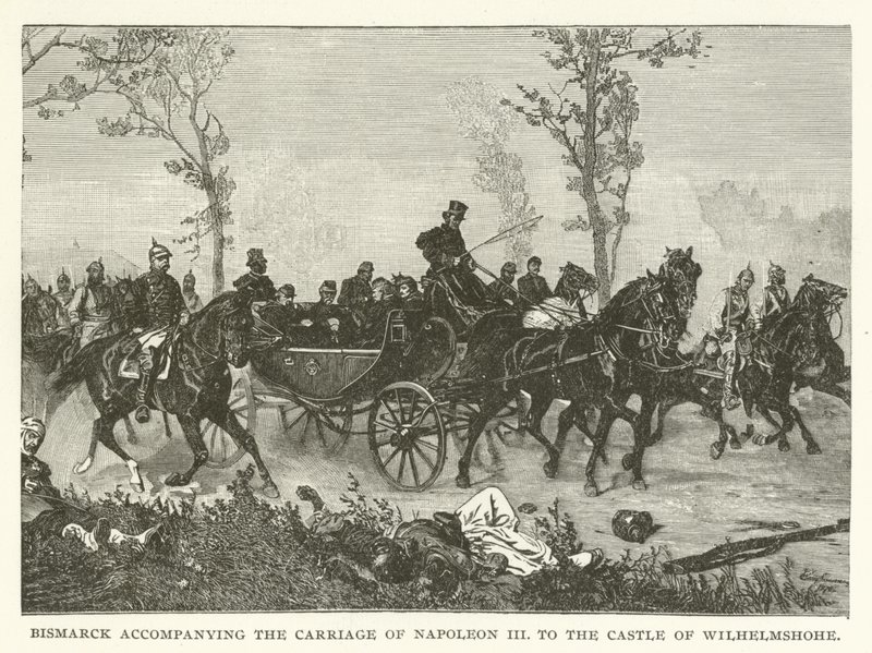Bismarck accompagna la carrozza di Napoleone III al Castello di Wilhelmshohe da American School
