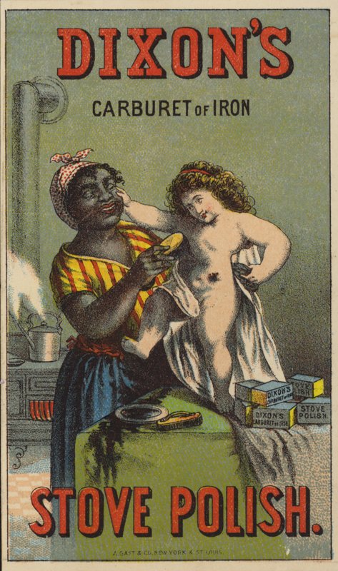Donna nera che lucida un bambino da American School