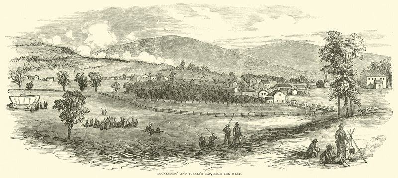 Boonesboro e Turners Gap, da ovest, settembre 1862 da American School