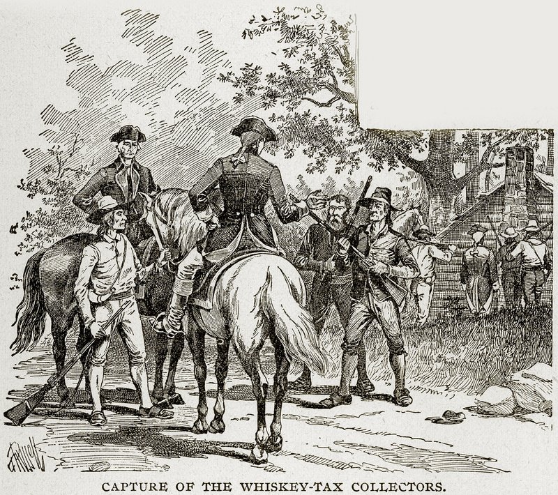 Cattura dei riscossori della tassa sul whisky, illustrazione da Columbus e Columbia, c.1893 da American School