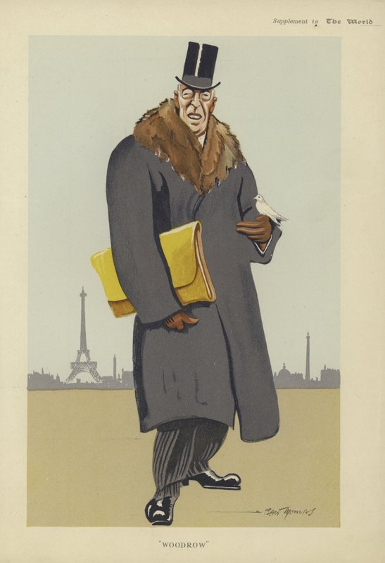 Caricatura di Woodrow Wilson (litografia a colori) da American School