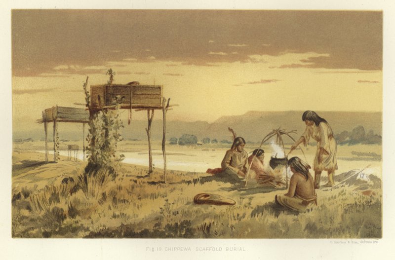 Sepoltura su impalcatura Chippewa da American School
