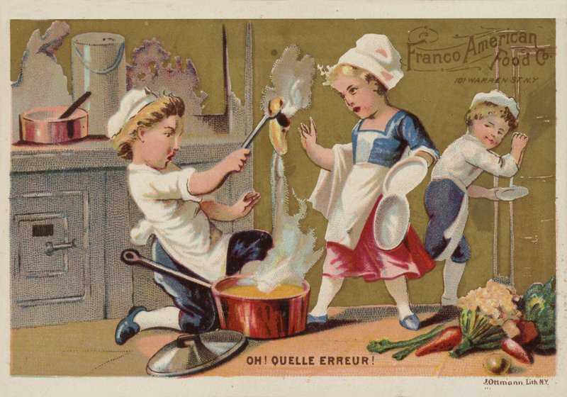 Cuochi che rovinano la cena in cucina da American School