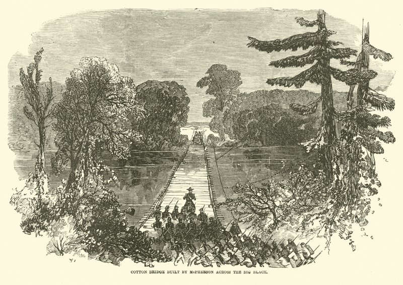 Ponte di cotone costruito da McPherson sul Big Black, maggio 1863 da American School