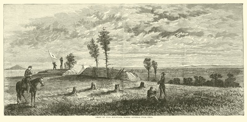 Cresta di Pine Mountain, dove cadde il generale Polk, giugno 1864 da American School