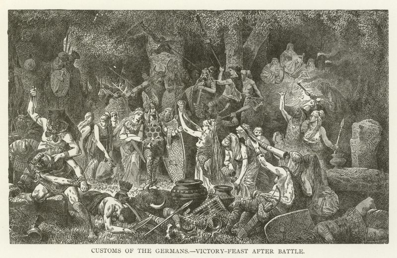 Costumi dei germani, festa della vittoria dopo la battaglia da American School
