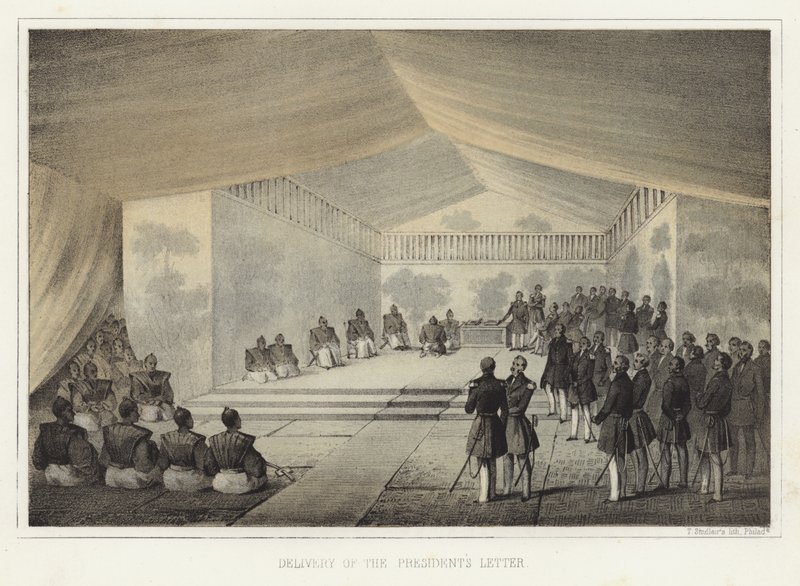 Consegna della lettera del Presidente, Kurihama, Giappone, 14 luglio 1853 da American School