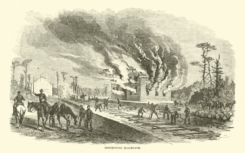 Distruzione delle ferrovie, aprile 1863 da American School
