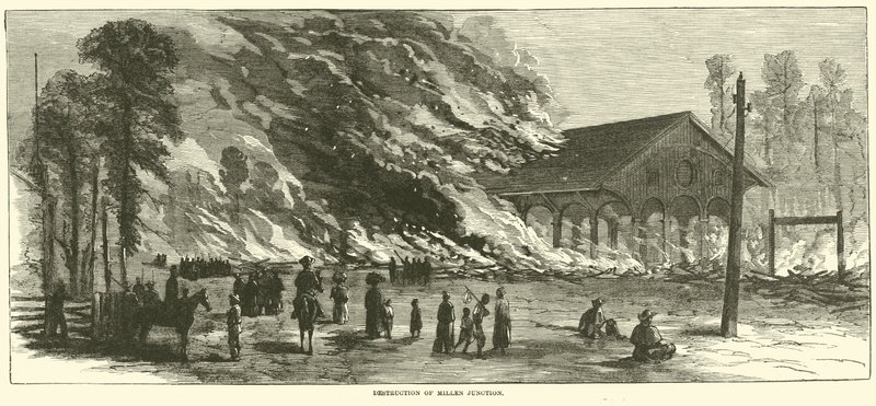 Distruzione della stazione di Millen, novembre 1864 da American School