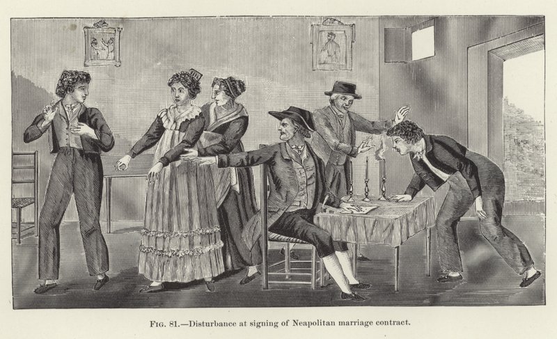 Disturbo alla firma del contratto di matrimonio napoletano da American School