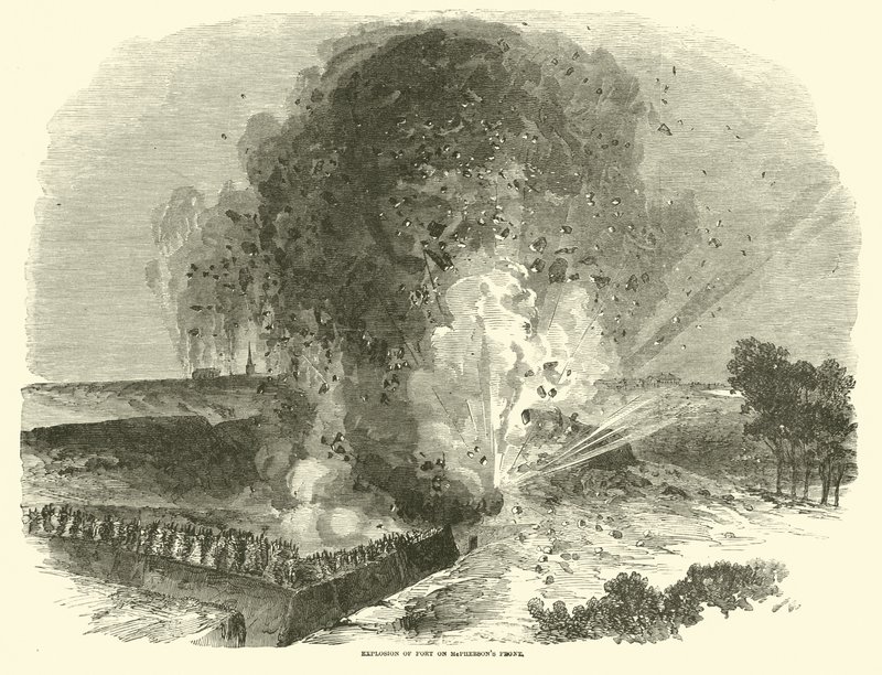 Esplosione del forte sul fronte di McPherson, giugno 1863 da American School