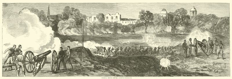 Truppe federali davanti a Jackson, Mississippi, luglio 1863 da American School