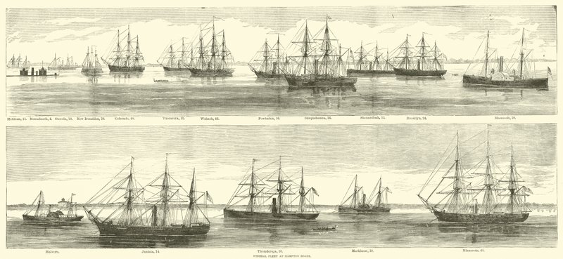 Flotta federale a Hampton Roads, dicembre 1864 da American School