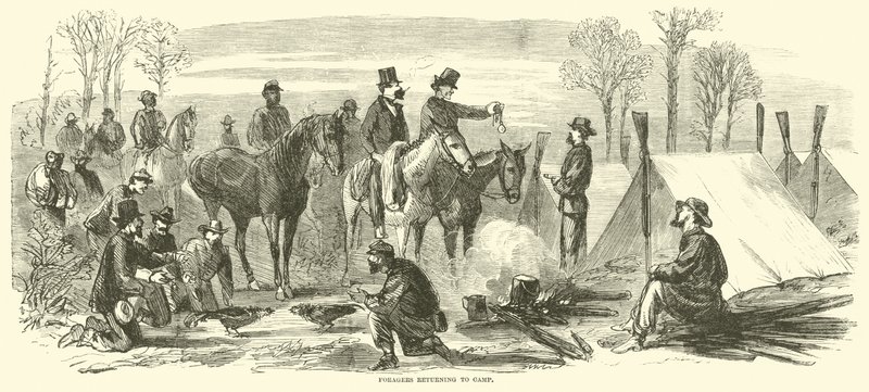 Foraggiatori che tornano al campo, marzo 1865 da American School