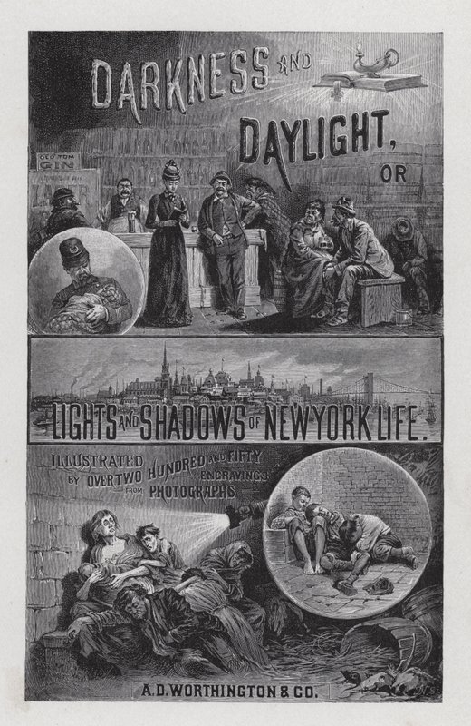 Frontespizio per Darkness and Daylight, or Lights and Shadows of New York Life di Mrs Helen Campbell da American School