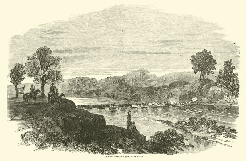 Il generale Banks attraversa il Cane River, aprile 1864 da American School
