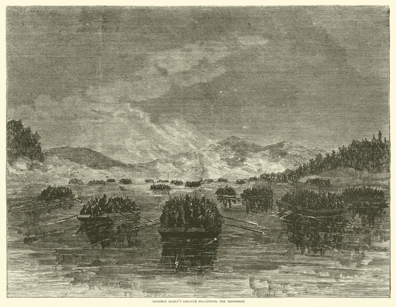 La brigata del generale Hazen discende il Tennessee, ottobre 1863 da American School