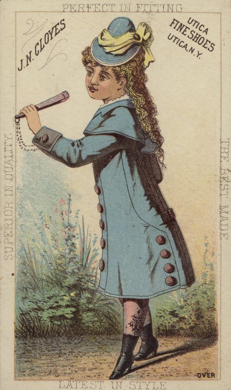 Ragazza con cappotto blu e stivali da American School