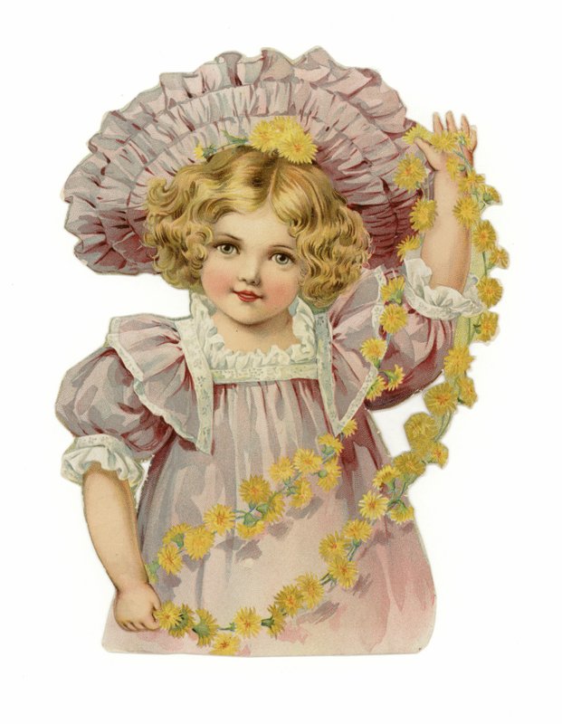 Ragazza con ghirlanda di fiori da American School