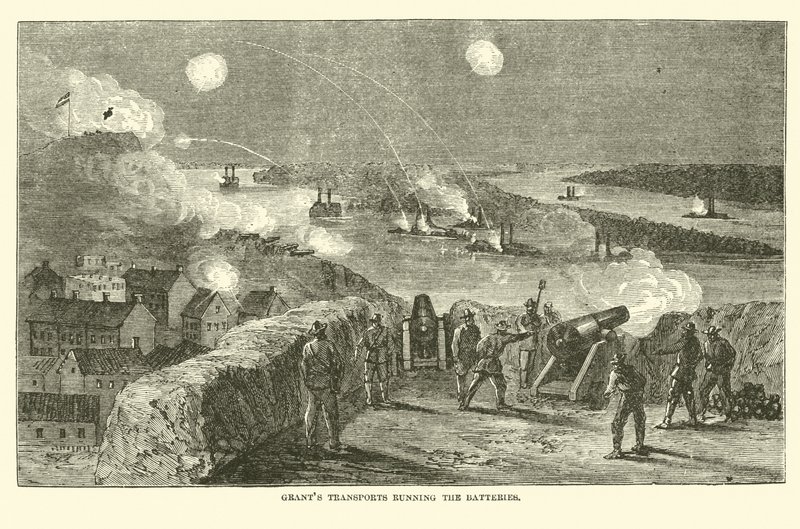 I trasporti di Grant attraversano le batterie, aprile 1863 da American School