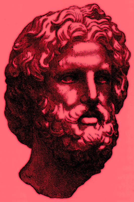 Testa di Zeus, illustrazione da History of Greece di Victor Duruy, pubblicato nel 1890 da American School