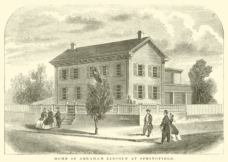 Casa di Abramo Lincoln a Springfield (incisione) da American School