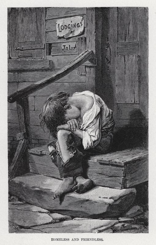 Senza casa e senza amici (litografia) da American School