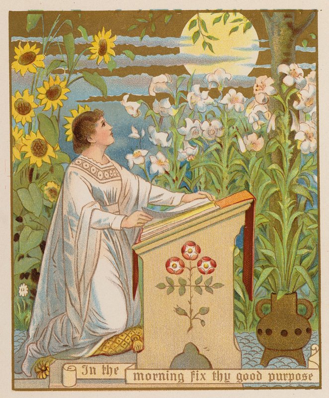 Al mattino fissa il tuo buon proposito (chromolitho) da American School