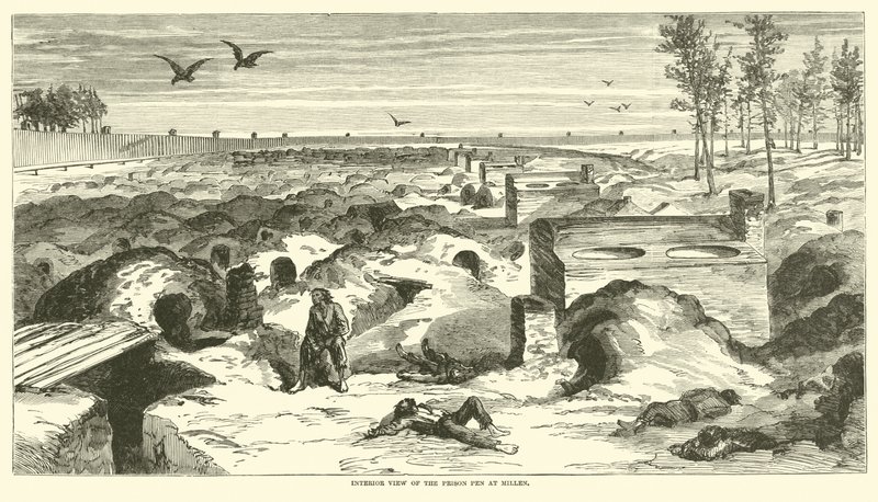 Vista interna del Penitenziario di Millen, novembre 1864 da American School