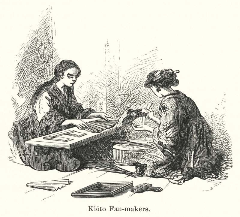 Fabbricanti di ventagli di Kioto (incisione) da American School